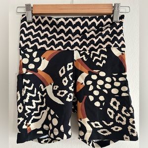 Farm Rio bike shorts toucan print hi-rise with pockets